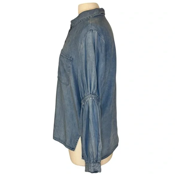 Velvet Heart | Chambray Button Down Balloon Sleeve Shirt | Small - Picture 4 of 9
